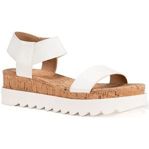 Sun + Stone Womens Melanyy Faux Leather Slip On Flatform Sandals